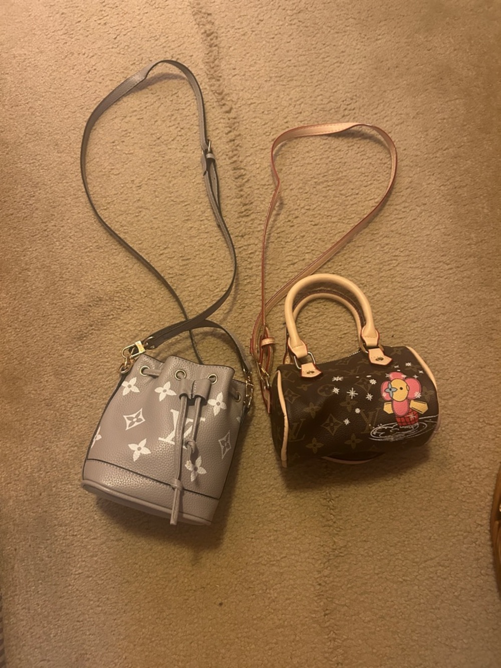 Mini Bucket Crossbody Bag - Gray Monogram